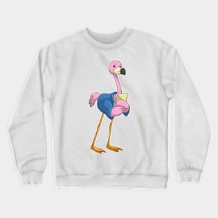 Flamingo as Secretary with Notepad Crewneck Sweatshirt